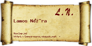 Lamos Nóra névjegykártya
