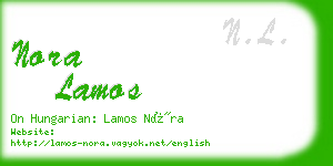 nora lamos business card